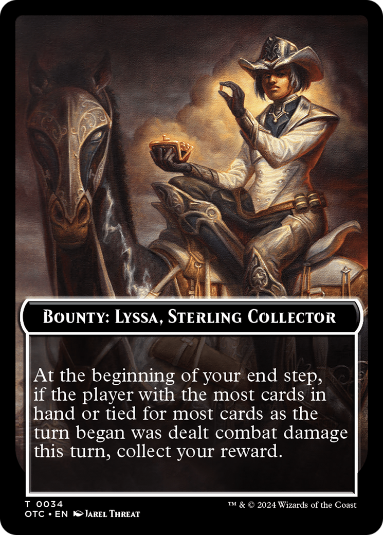 Bounty: Lyssa, Sterling Collector // Bounty Rules Double-Sided Token [Outlaws of Thunder Junction Commander Tokens] | Odin's Place