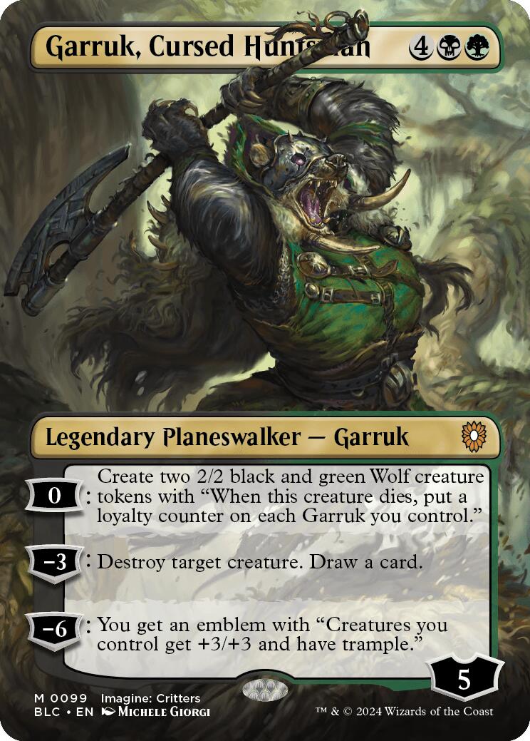 Garruk, Cursed Huntsman (Borderless) [Bloomburrow Commander] | Odin's Place