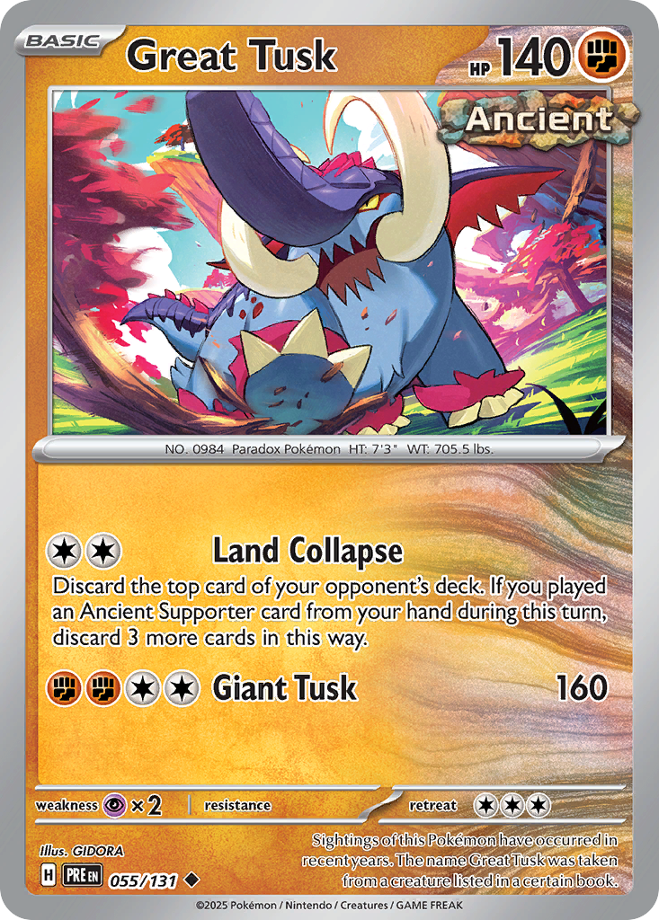 Great Tusk (055/131) (Master Ball Pattern) [Scarlet & Violet: Prismatic Evolutions] | Odin's Place
