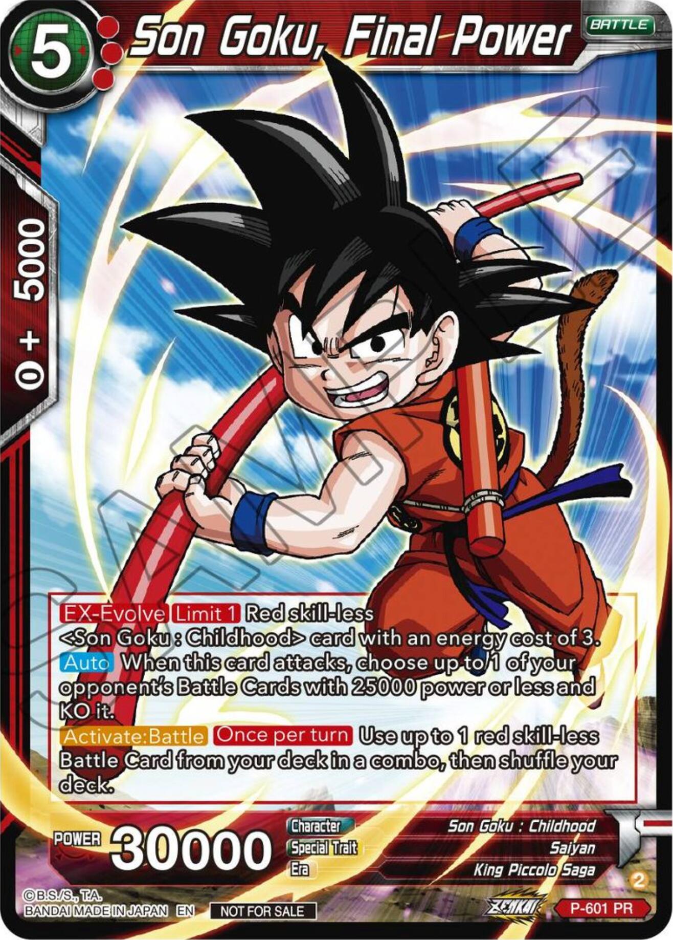 Son Goku, Final Power (Tournament Pack Vol. 8) (P-601) [Promotion Cards] | Odin's Place