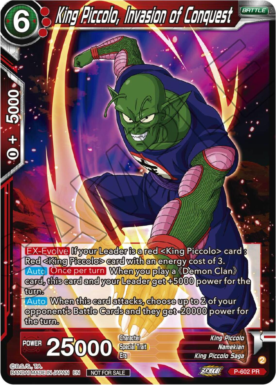 King Piccolo, Invasion of Conquest (Tournament Pack Vol. 8) (P-602) [Promotion Cards] | Odin's Place