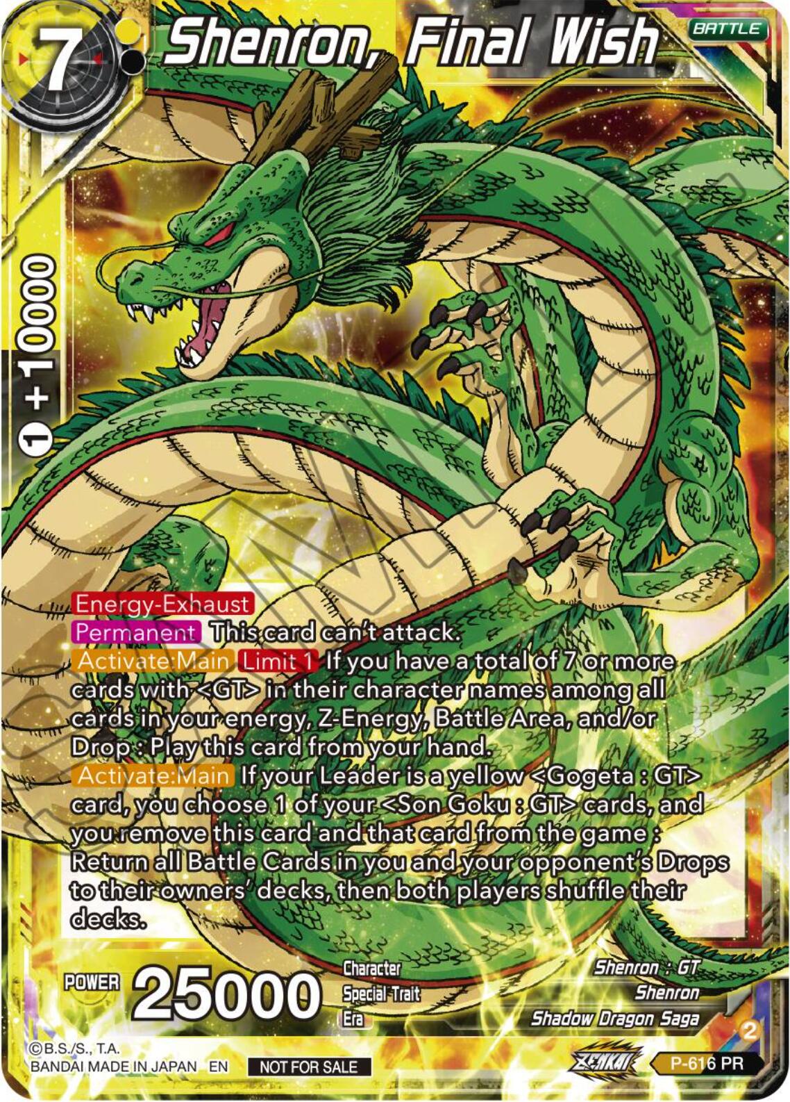 Shenron, Final Wish (Tournament Pack Vol. 8) (P-616) [Promotion Cards] | Odin's Place