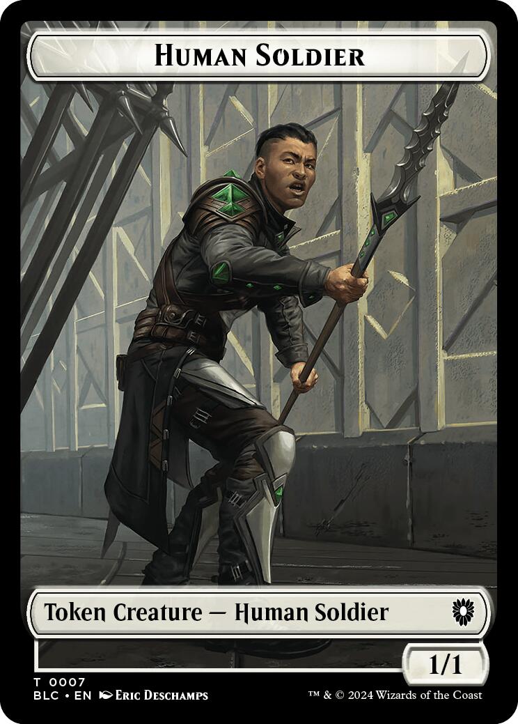 Human Soldier // Wolf (035) Double-Sided Token [Bloomburrow Commander Tokens] | Odin's Place
