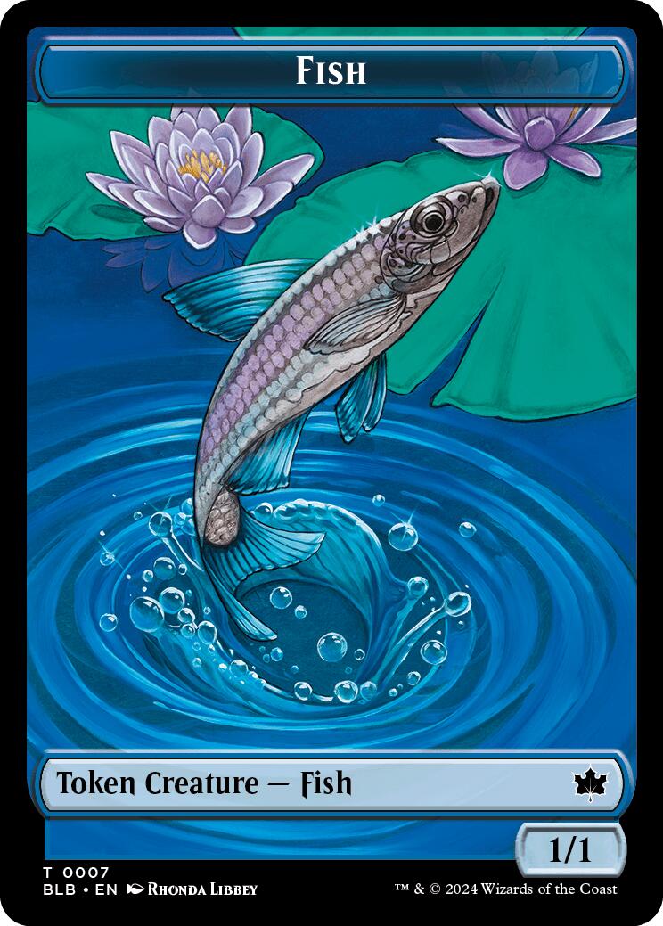 Bird (011) // Fish Double-Sided Token [Bloomburrow Commander Tokens] | Odin's Place