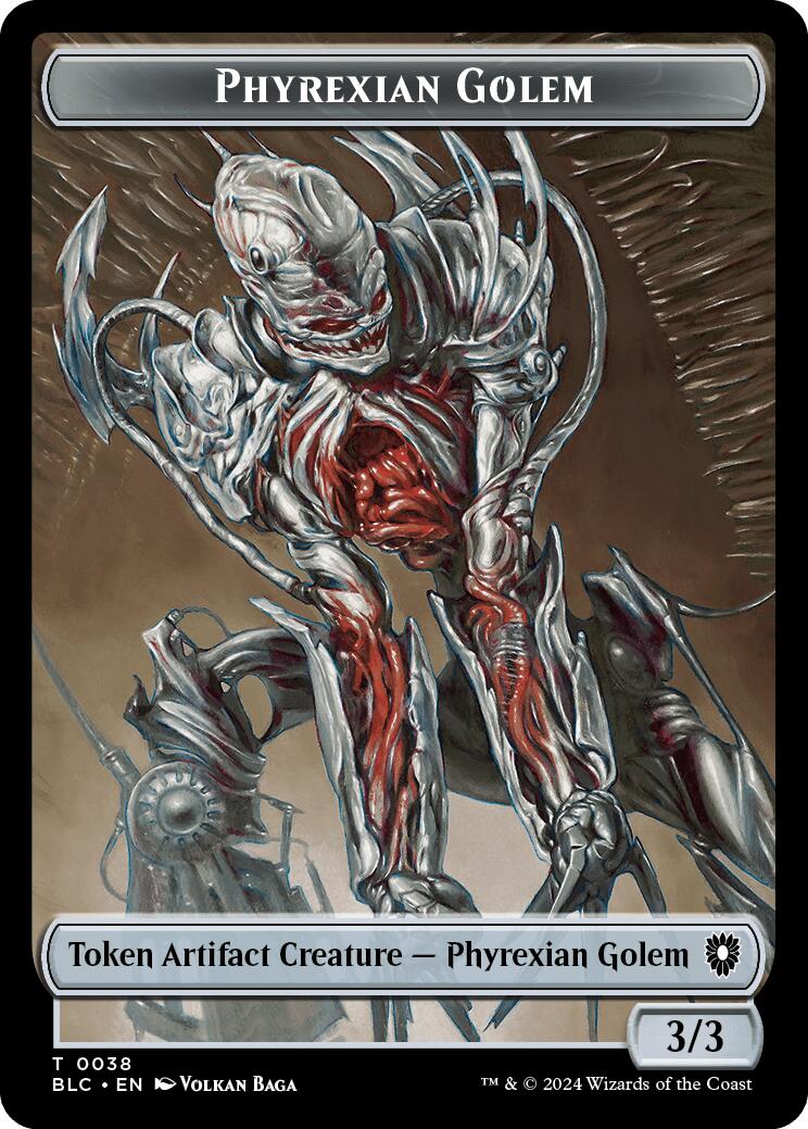 Phyrexian Golem // Faerie Double-Sided Token [Bloomburrow Commander Tokens] | Odin's Place