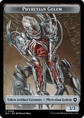 Phyrexian Golem // Faerie Double-Sided Token [Bloomburrow Commander Tokens] | Odin's Place