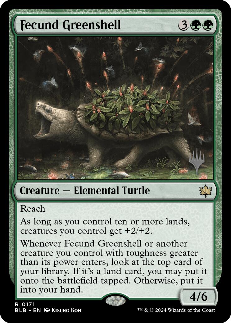 Fecund Greenshell (Promo Pack) [Bloomburrow Promos] | Odin's Place