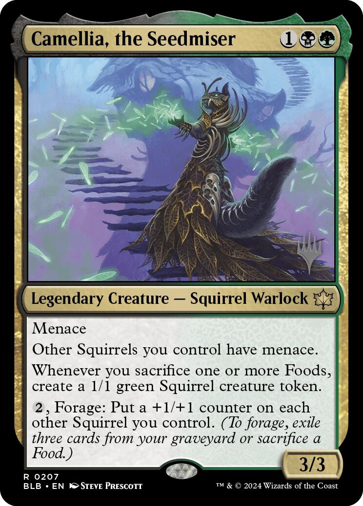 Camellia, the Seedmiser (Promo Pack) [Bloomburrow Promos] | Odin's Place