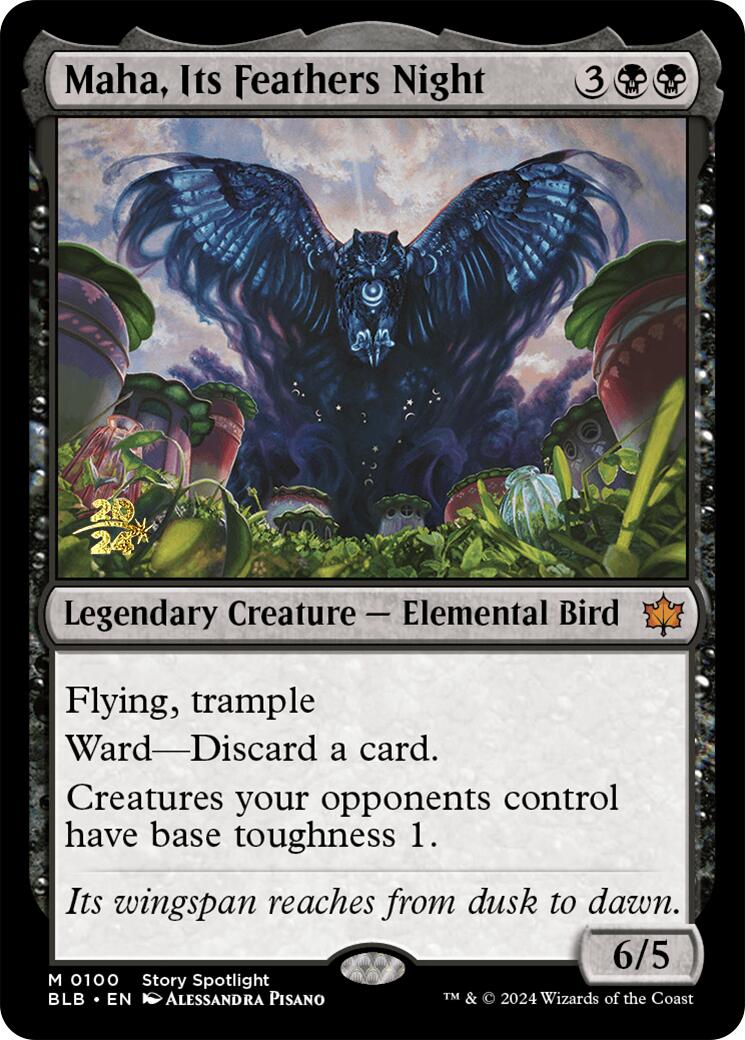 Maha, Its Feathers Night [Bloomburrow Prerelease Promos] | Odin's Place