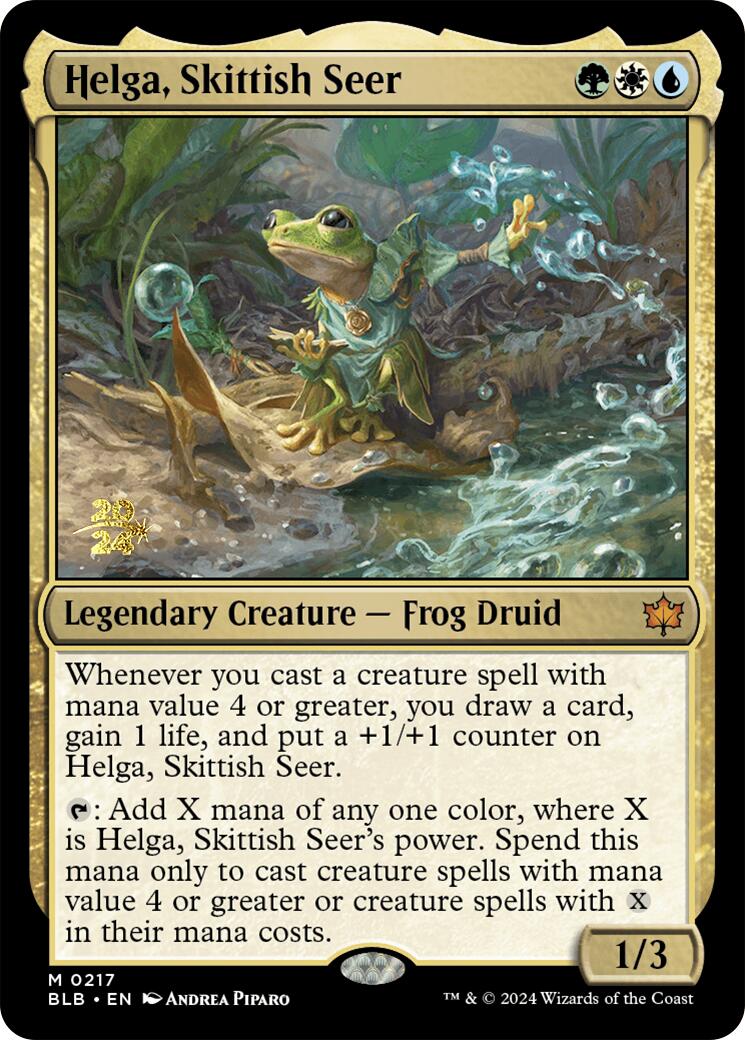 Helga, Skittish Seer [Bloomburrow Prerelease Promos] | Odin's Place