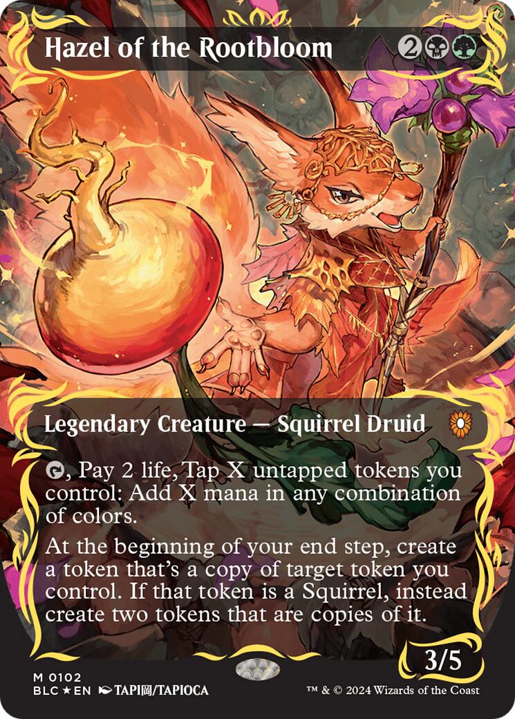 Hazel of the Rootbloom (Borderless) (Raised Foil) [Bloomburrow Commander] | Odin's Place
