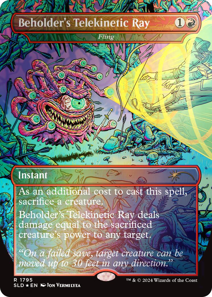 Beholder's Telekinetic Ray - Fling (Rainbow Foil) [Secret Lair Drop Series] | Odin's Place