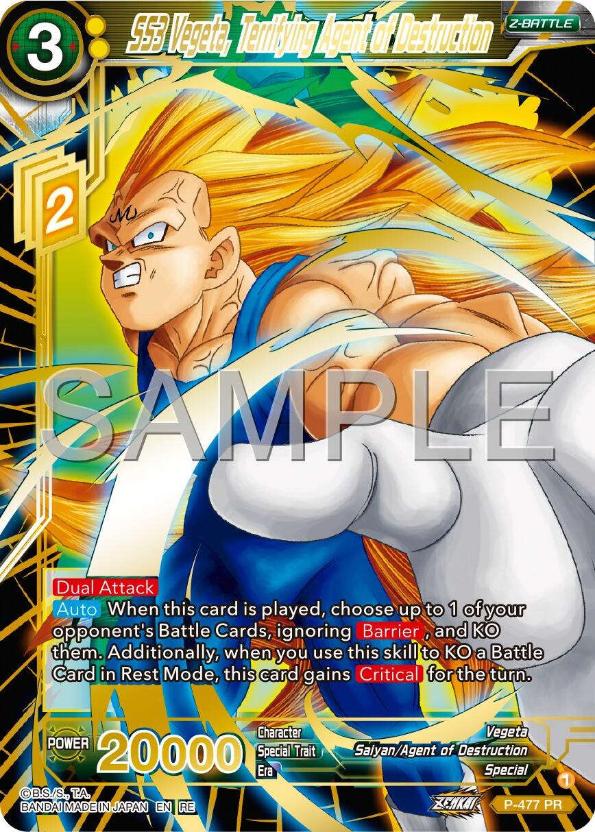 SS3 Vegeta, Terrifying Agent of Destruction (Reprint) (P-477) [Premium 7th Anniversary Box 2024] | Odin's Place
