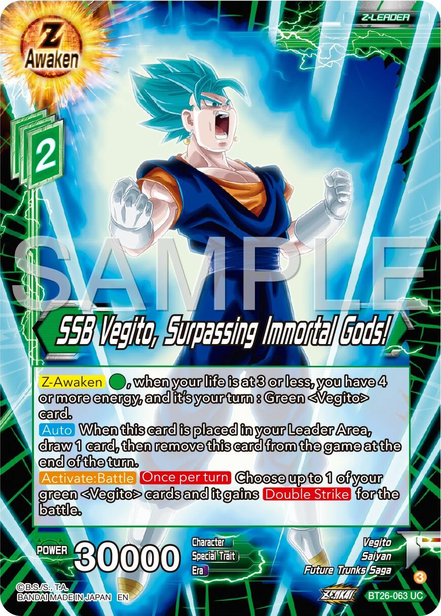 SSB Vegito, Surpassing Immortal Gods! (BT26-063) [Ultimate Advent] | Odin's Place