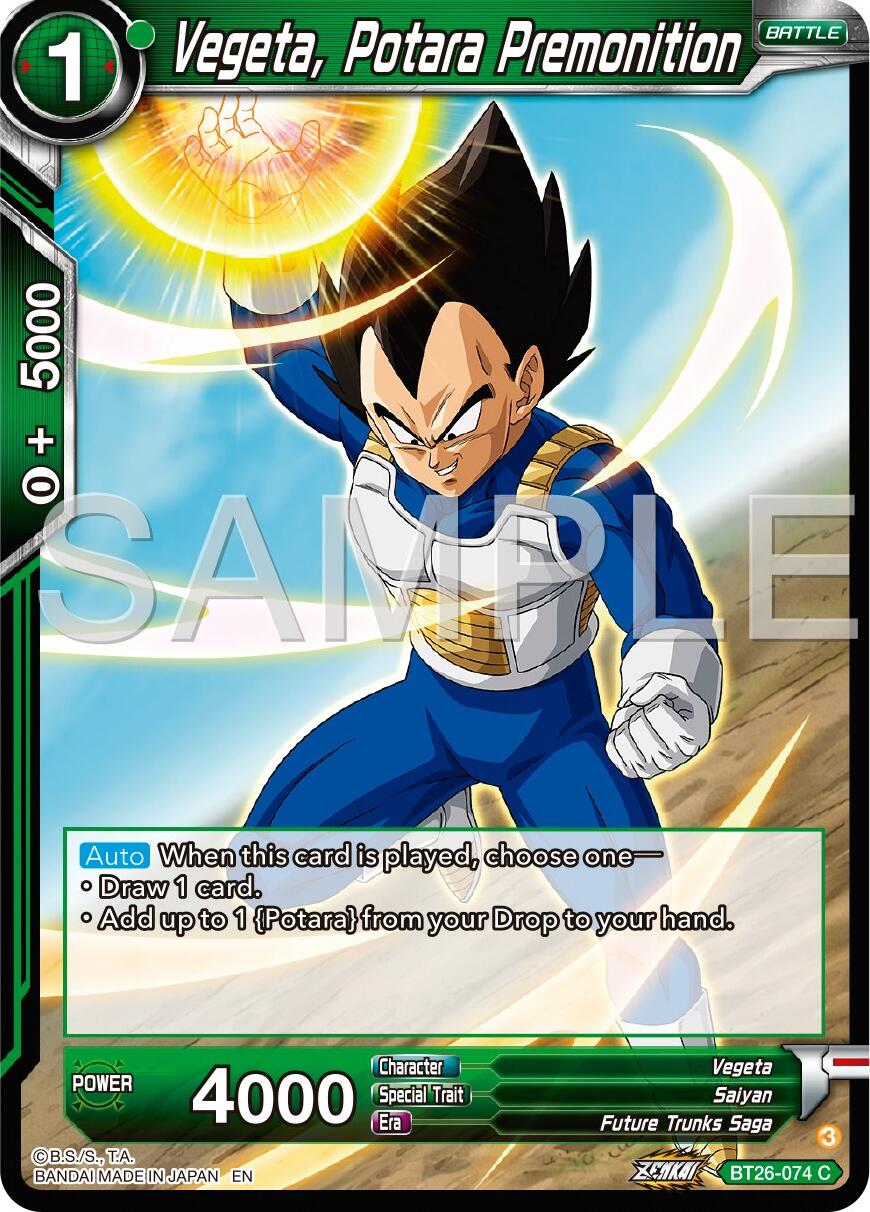 Vegeta, Potara Premonition (BT26-074) [Ultimate Advent] | Odin's Place