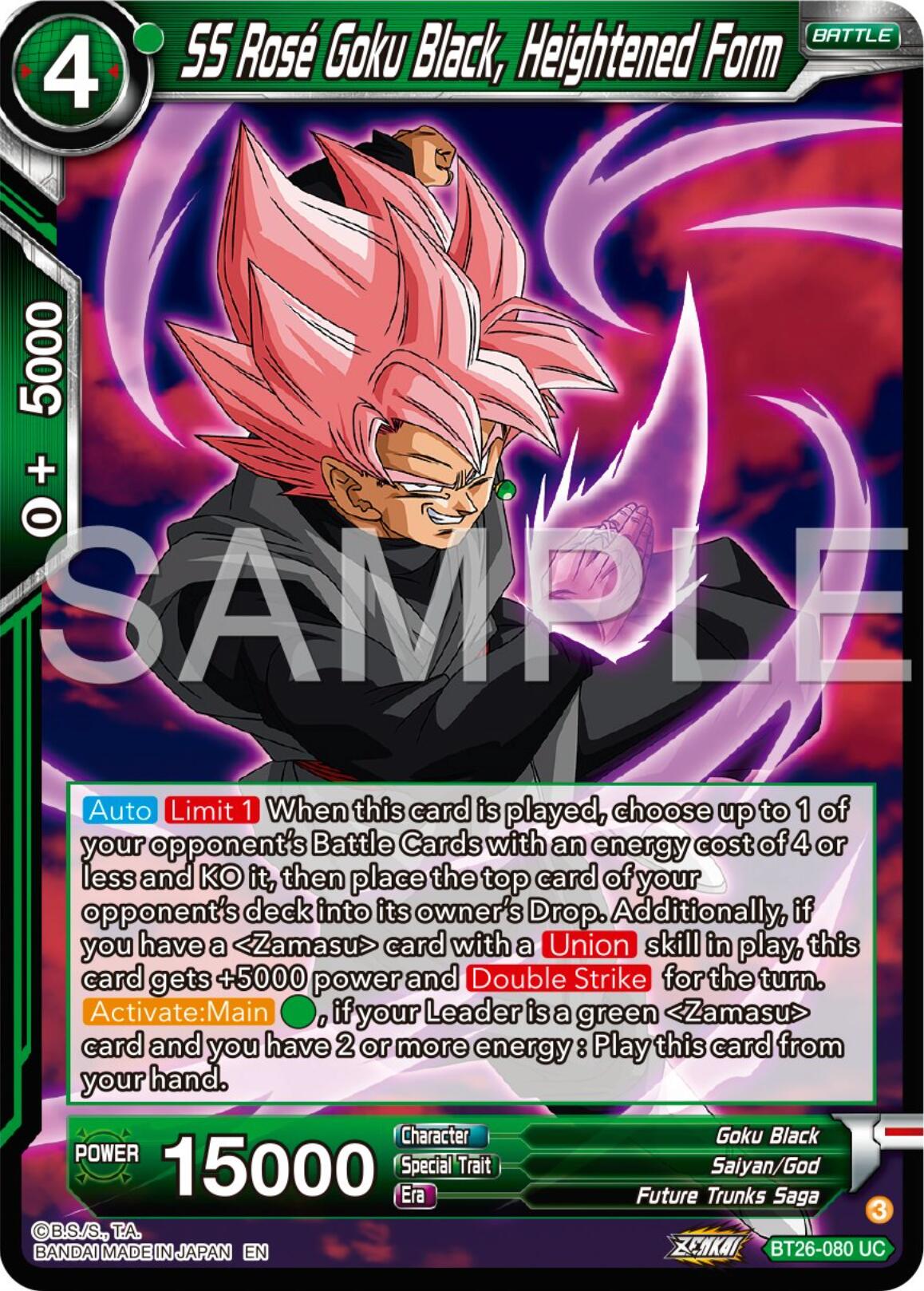 SS Rose Goku Black, Heightened Form (BT26-080) [Ultimate Advent] | Odin's Place