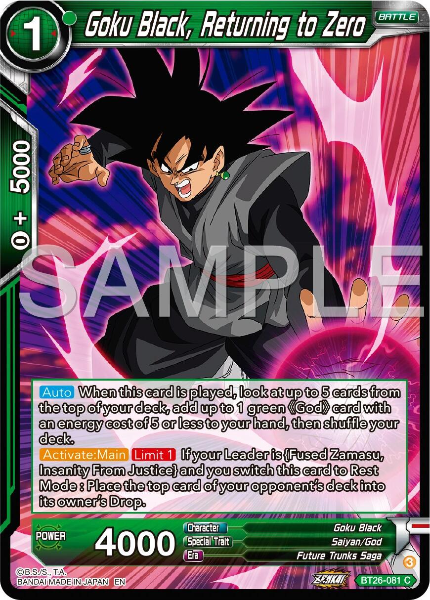 Goku Black, Returning to Zero (BT26-081) [Ultimate Advent] | Odin's Place
