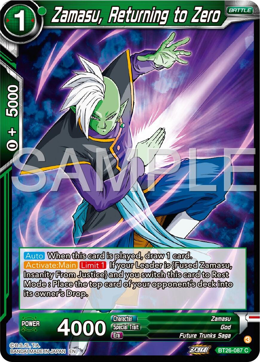 Zamasu, Returning to Zero (BT26-087) [Ultimate Advent] | Odin's Place