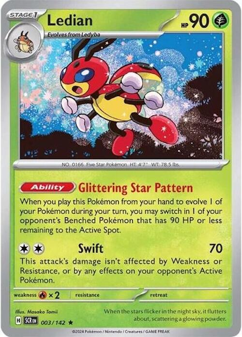 Ledian (003/142) (Theme Deck Exclusive) [Scarlet & Violet: Stellar Crown] | Odin's Place