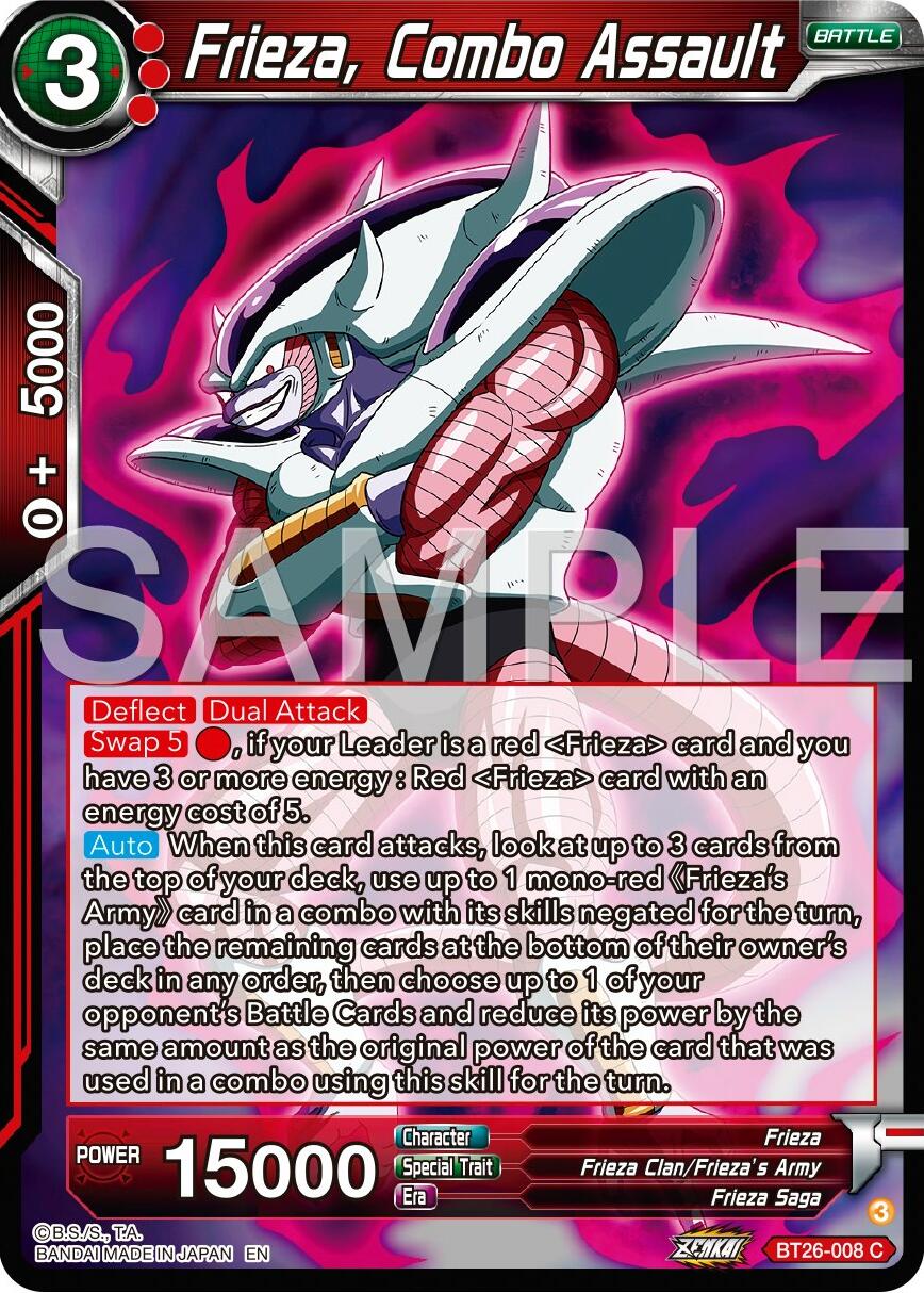 Frieza, Combo Assault (BT26-008) [Ultimate Advent] | Odin's Place