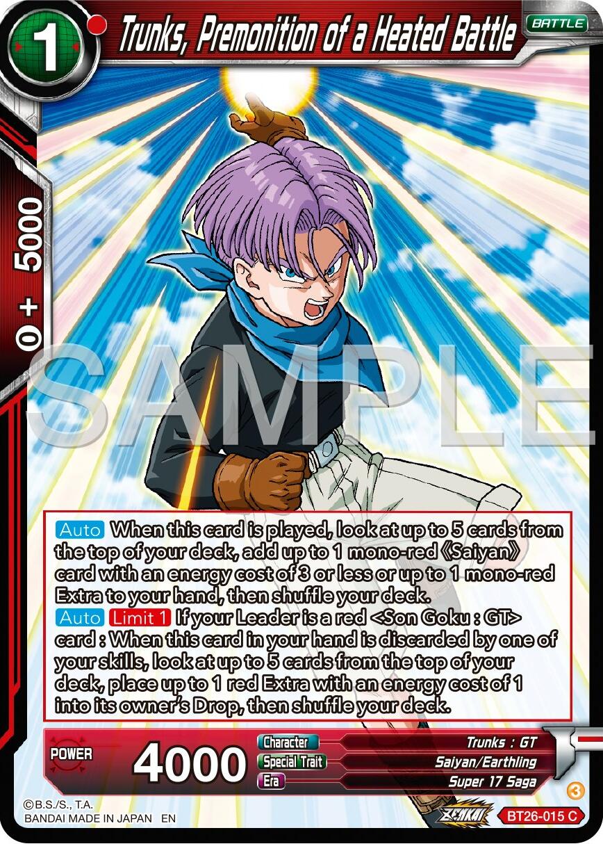 Trunks, Premonition of a Heated Battle (BT26-015) [Ultimate Advent] | Odin's Place