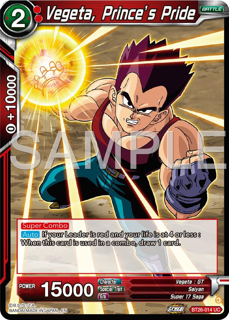 Vegeta, Prince's Pride (BT26-014) [Ultimate Advent] | Odin's Place