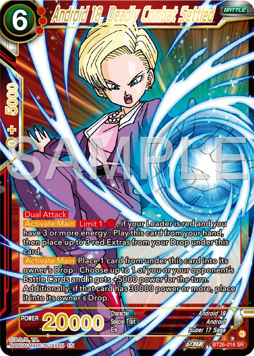 Android 18, Deadly Combat Settled (Bt26-016) [Ultimate Advent] | Odin's Place