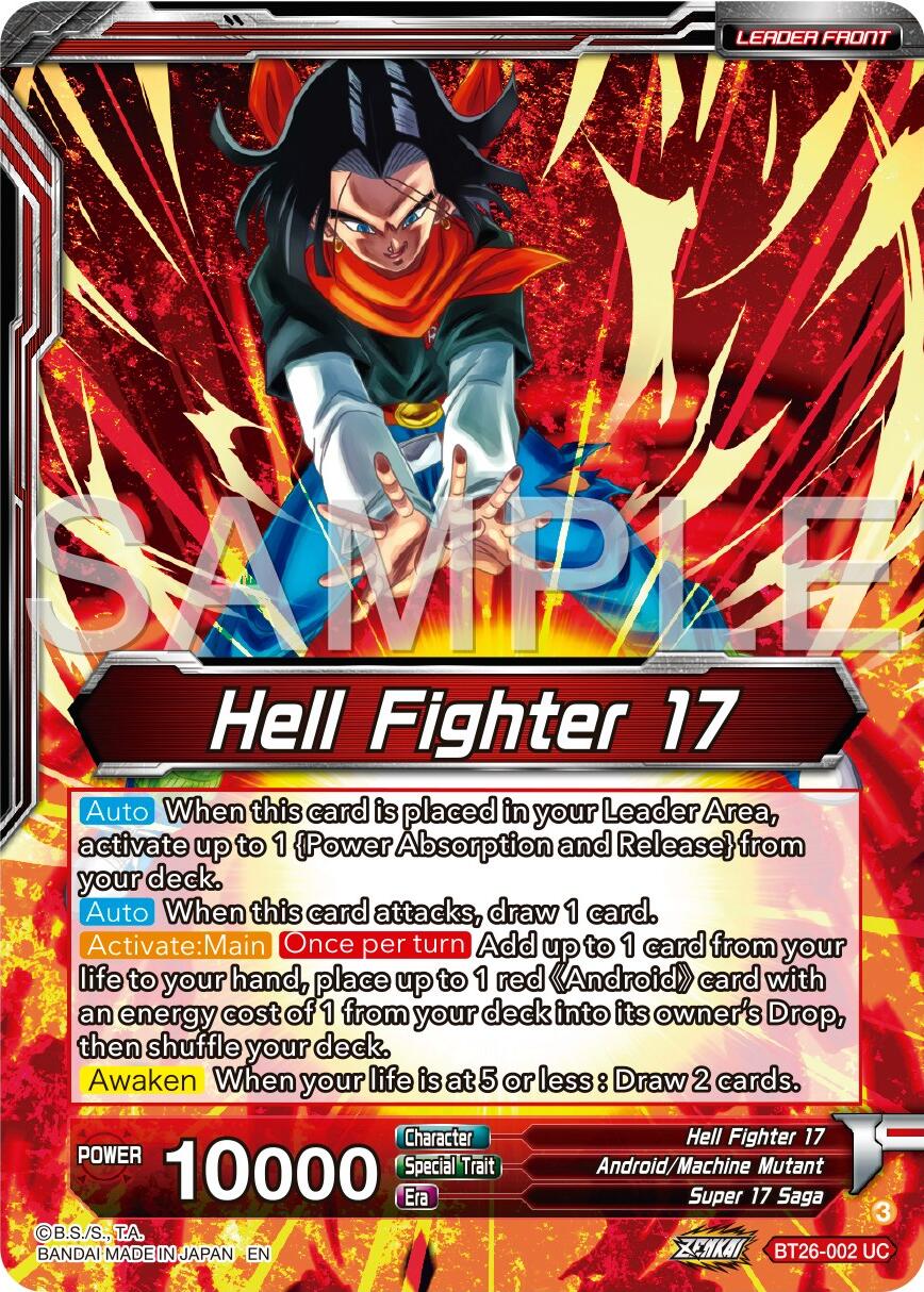 Hell Fighter 17 // Super 17, Anti-Saiyan Killing Machine (BT26-002) [Ultimate Advent] | Odin's Place