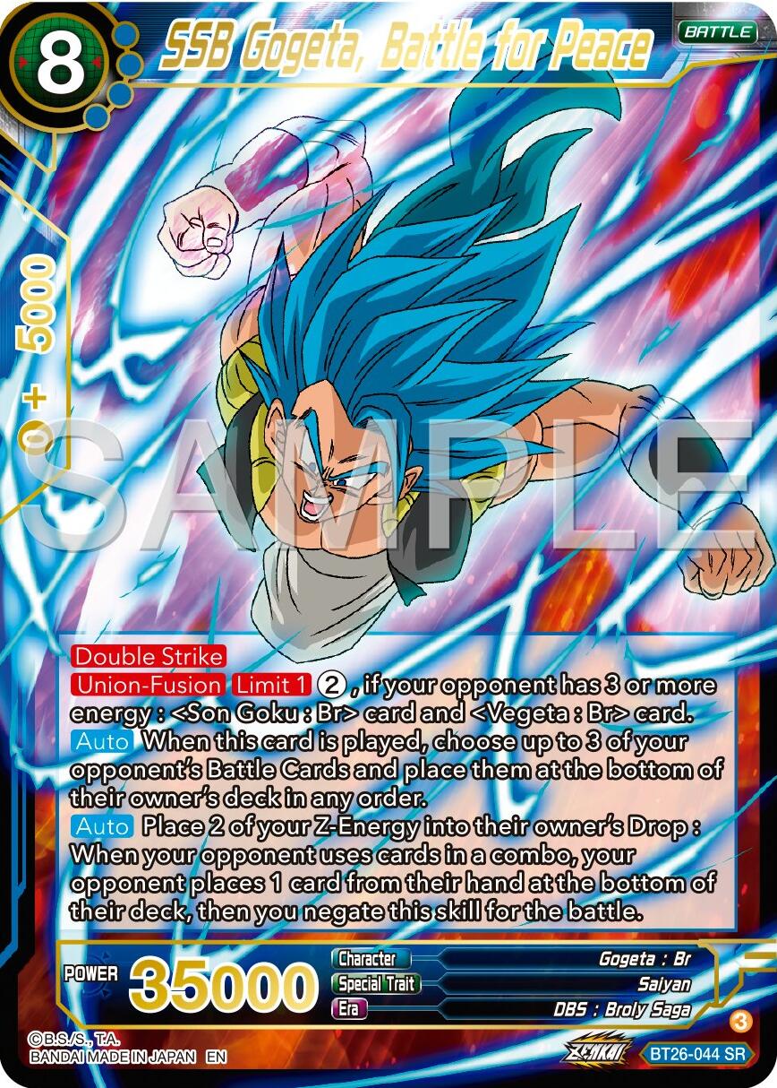 SSB Gogeta, Battle for Peace (BT26-044) [Ultimate Advent] | Odin's Place