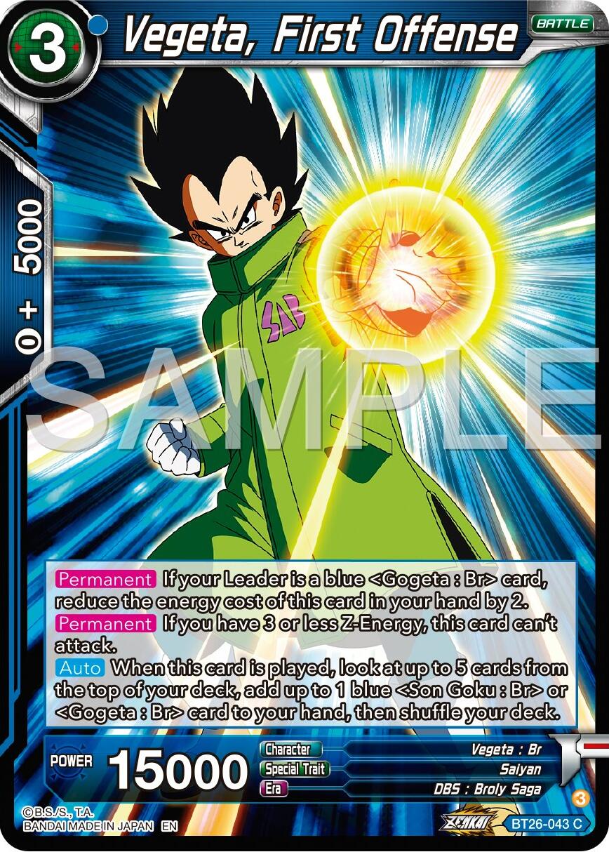 Vegeta, First Offense (BT26-043) [Ultimate Advent] | Odin's Place