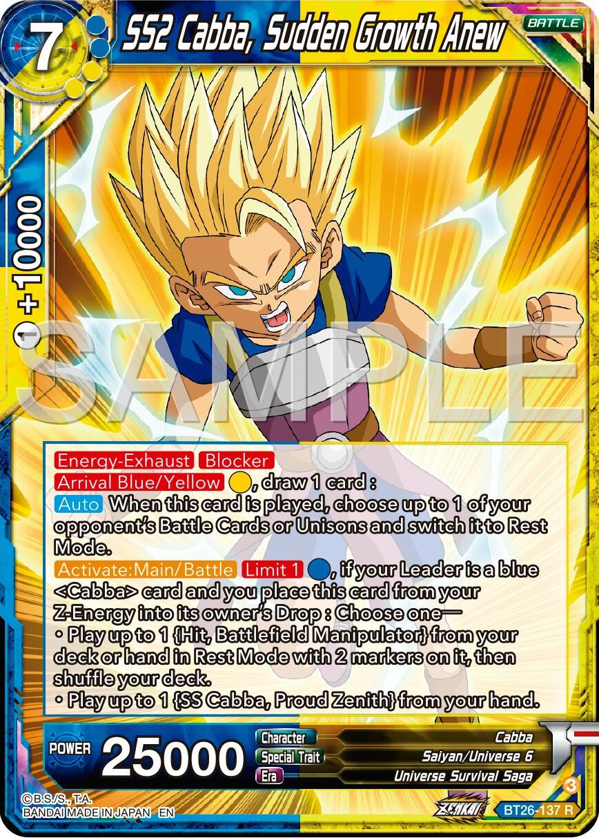 SS2 Cabba, Sudden Growth Anew (BT26-137) [Ultimate Advent] | Odin's Place