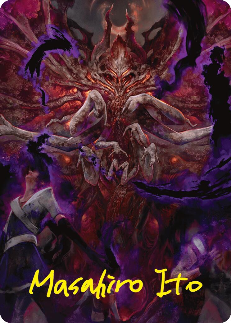 Damnation Art Card (Gold-Stamped Signature) [Duskmourn: House of Horror Art Series] | Odin's Place