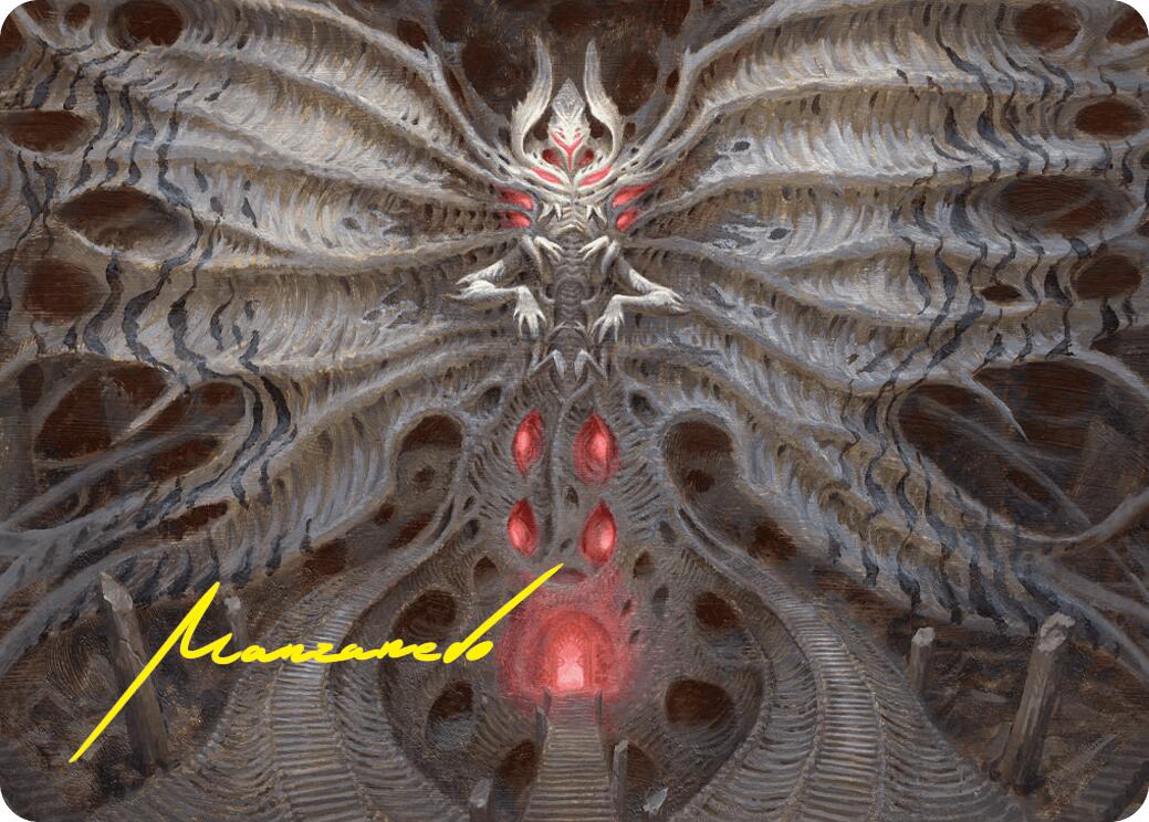 Valgavoth, Terror Eater Art Card (Gold-Stamped Signature) [Duskmourn: House of Horror Art Series] | Odin's Place