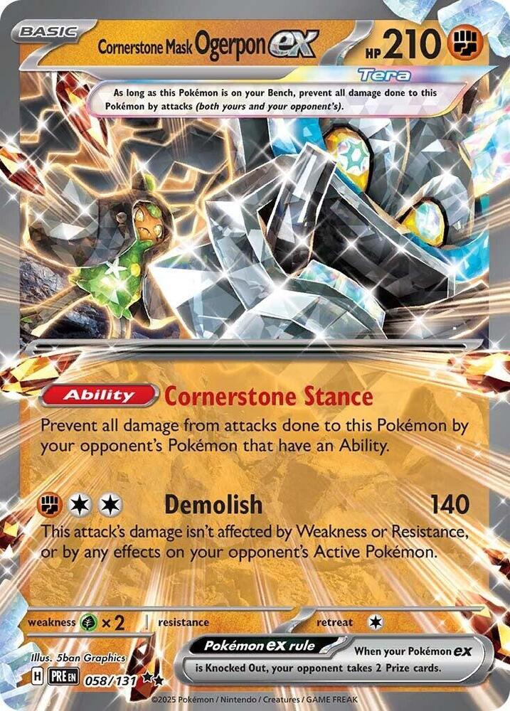 Cornerstone Mask Ogerpon ex (058/131) [Scarlet & Violet: Prismatic Evolutions] | Odin's Place