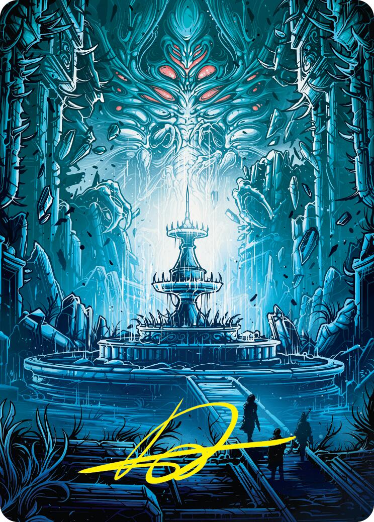 Island Art Card (Gold-Stamped Signature) [Duskmourn: House of Horror Art Series] | Odin's Place