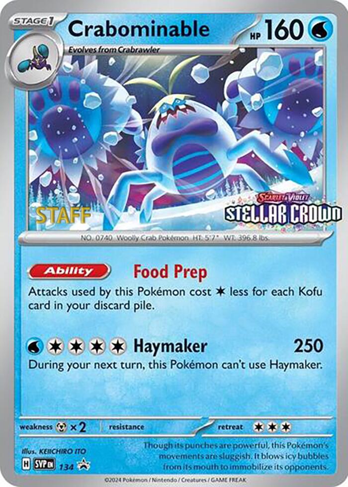 Crabominable (134/142) (Staff Promo) [Scarlet & Violet: Black Star Promos] | Odin's Place