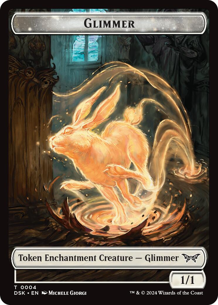 Glimmer // Scarecrow Double-Sided Token [Duskmourn: House of Horror Commander Tokens] | Odin's Place