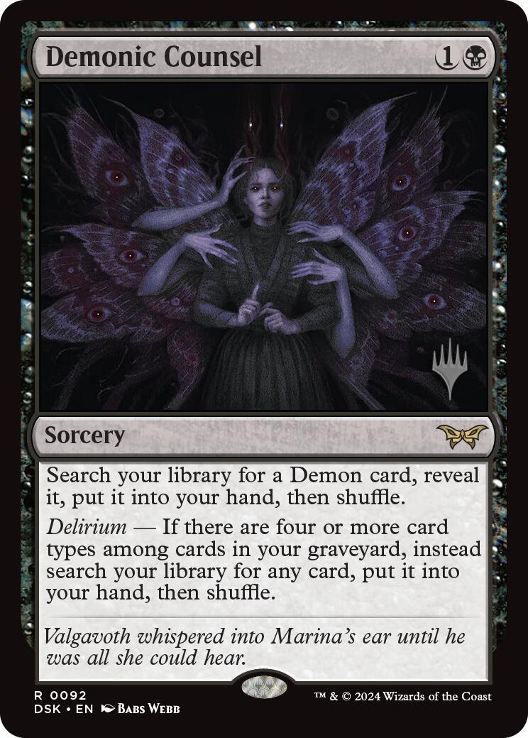 Demonic Counsel (Promo Pack) [Duskmourn: House of Horror Promos] | Odin's Place