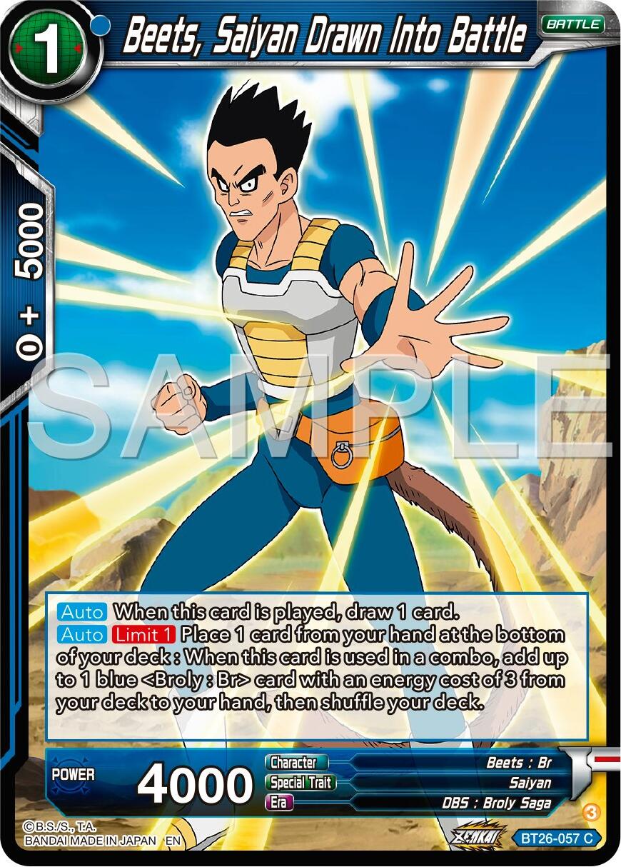 Beets, Saiyan Drawn Into Battle (BT26-057) [Ultimate Advent] | Odin's Place