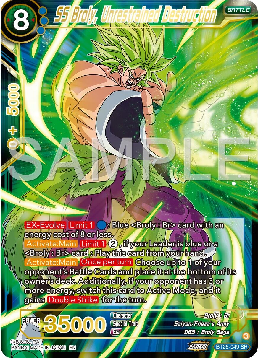SS Broly, Unrestrained Destruction (BT26-049) [Ultimate Advent] | Odin's Place