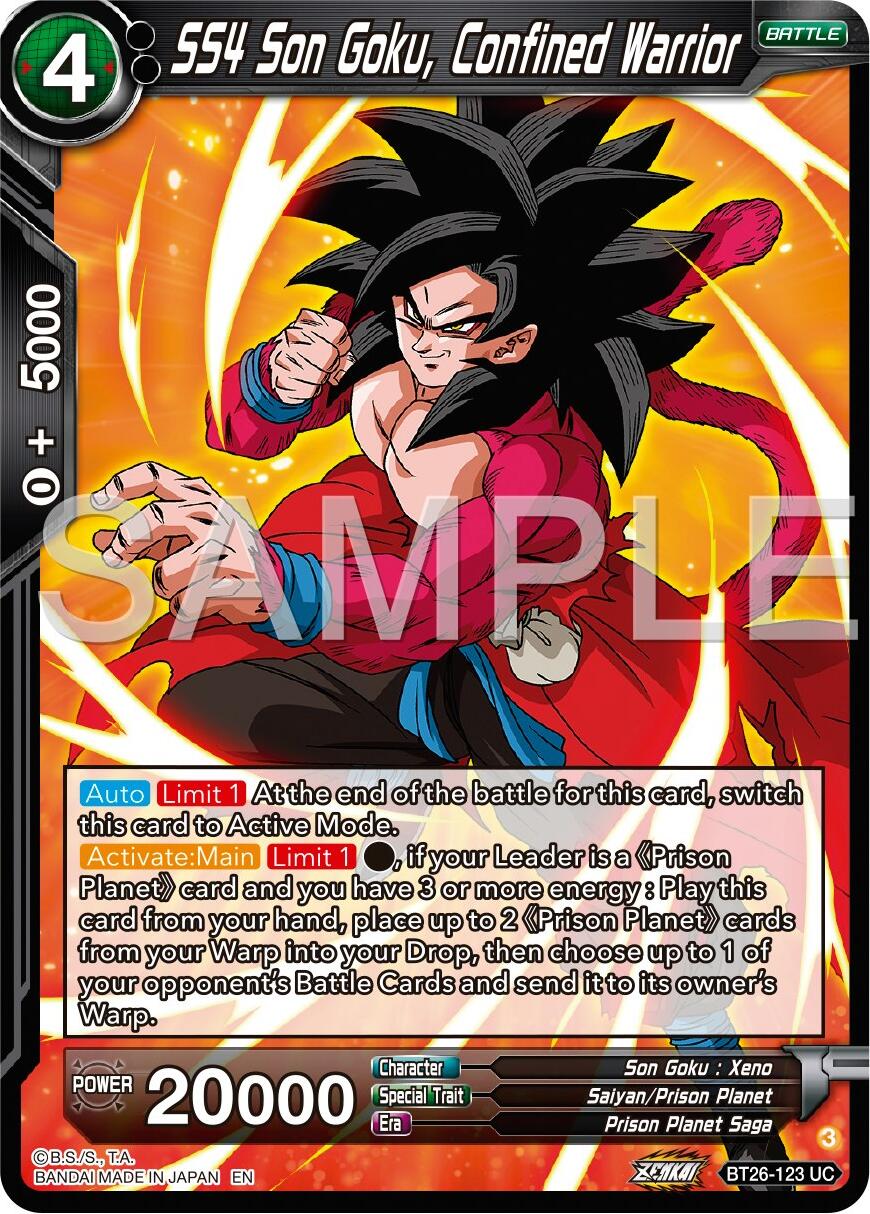 SS4 Son Goku, Confined Warrior (BT26-123) [Ultimate Advent] | Odin's Place