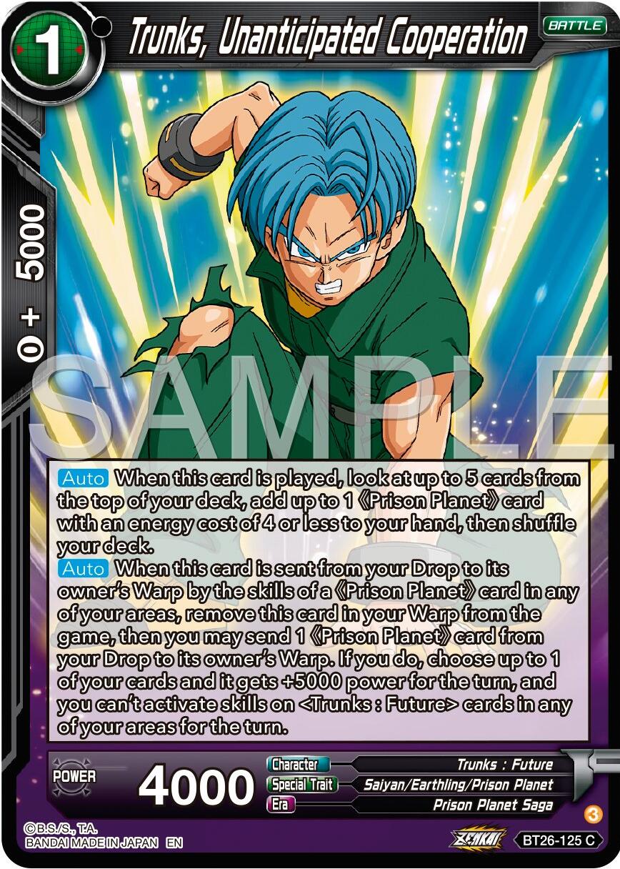 Trunks, Unanticipated Cooperation (BT26-125) [Ultimate Advent] | Odin's Place