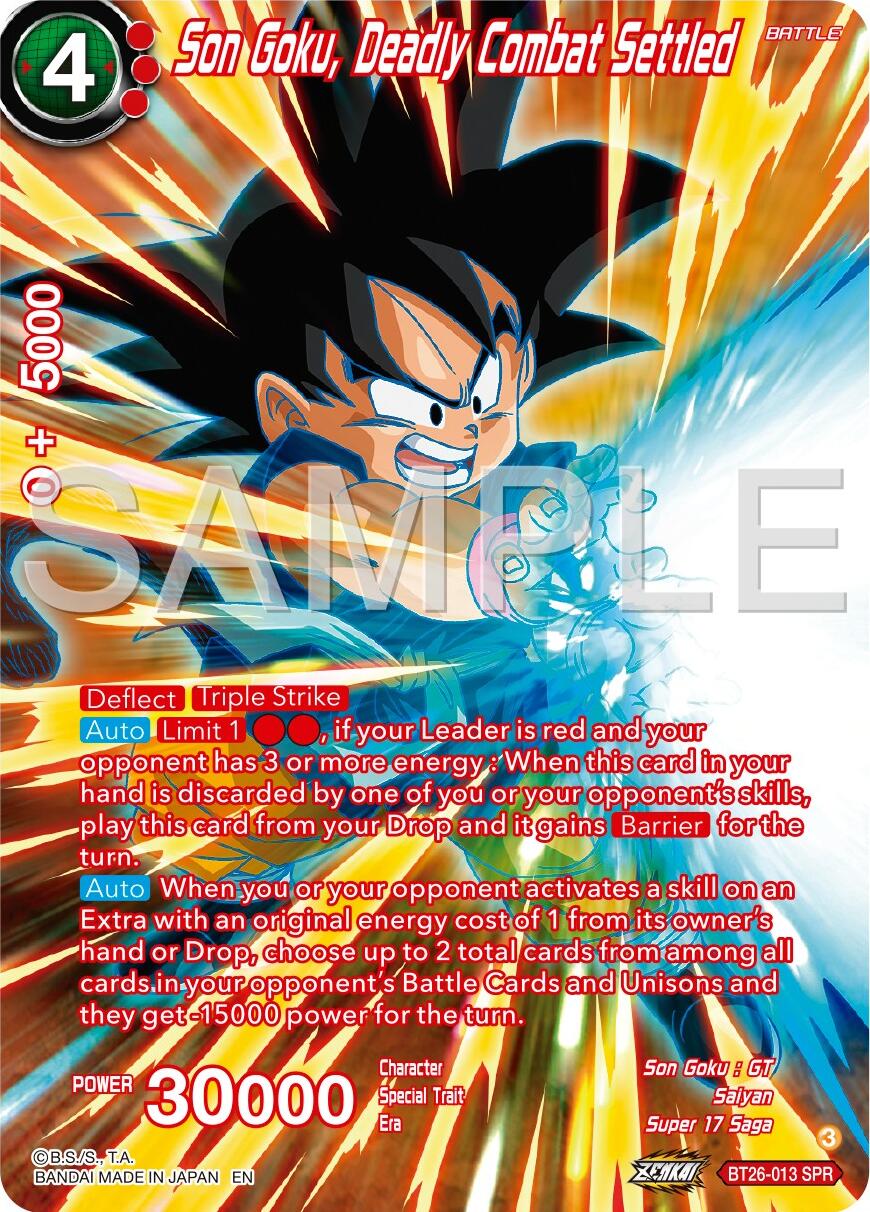 Son Goku, Deadly Combat Settled (SPR) (BT26-013) [Ultimate Advent] | Odin's Place