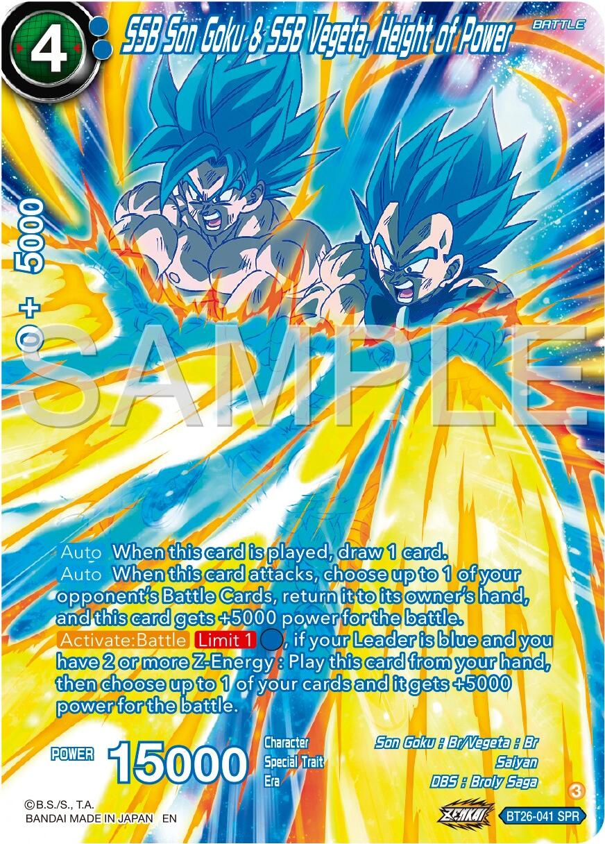 SSB Son Goku & SSB Vegeta, Height of Power (SPR) (BT26-041) [Ultimate Advent] | Odin's Place