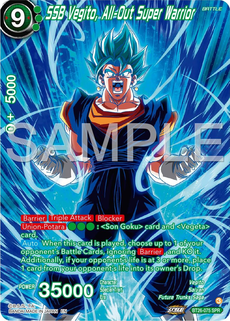 SSB Vegito, All-Out Super Warrior (SPR) (BT26-075) [Ultimate Advent] | Odin's Place