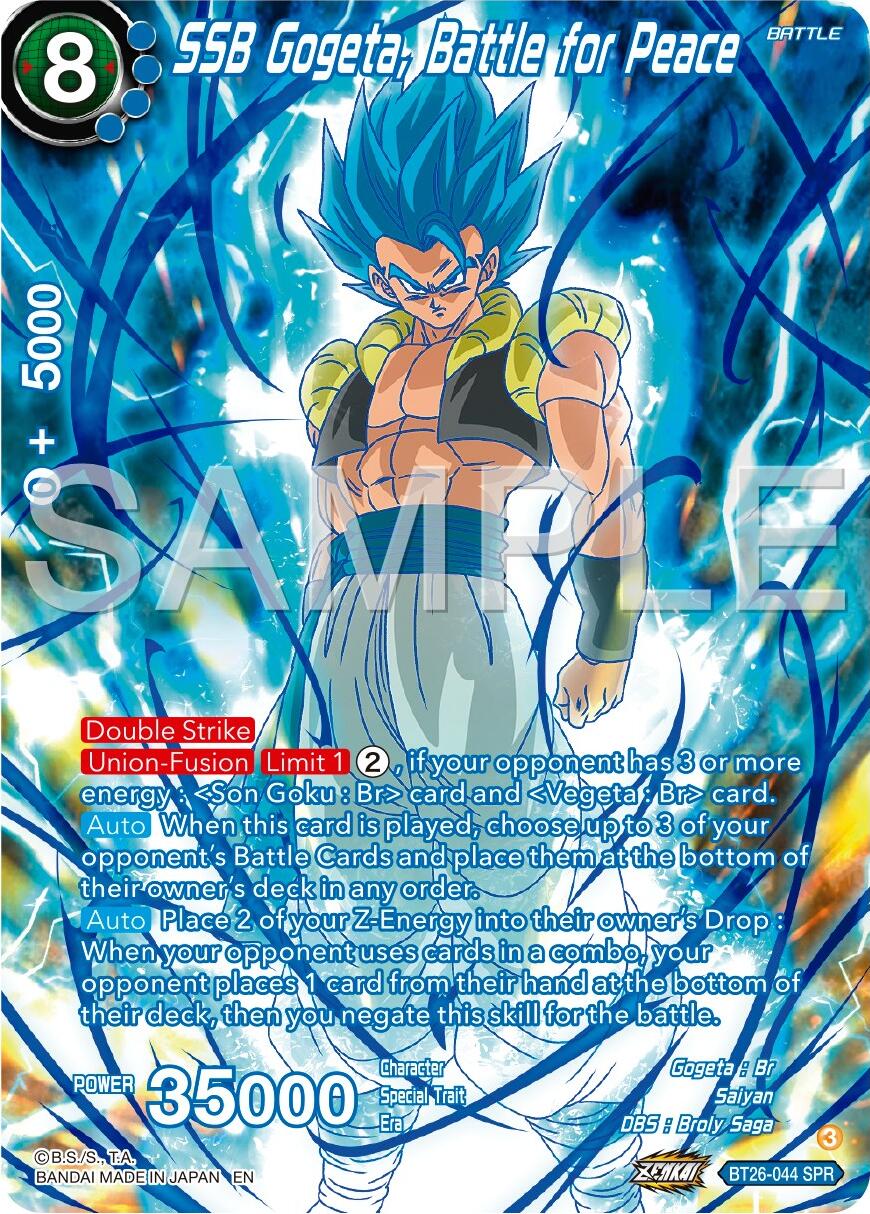 SSB Gogeta, Battle for Peace (SPR) (BT26-044) [Ultimate Advent] | Odin's Place