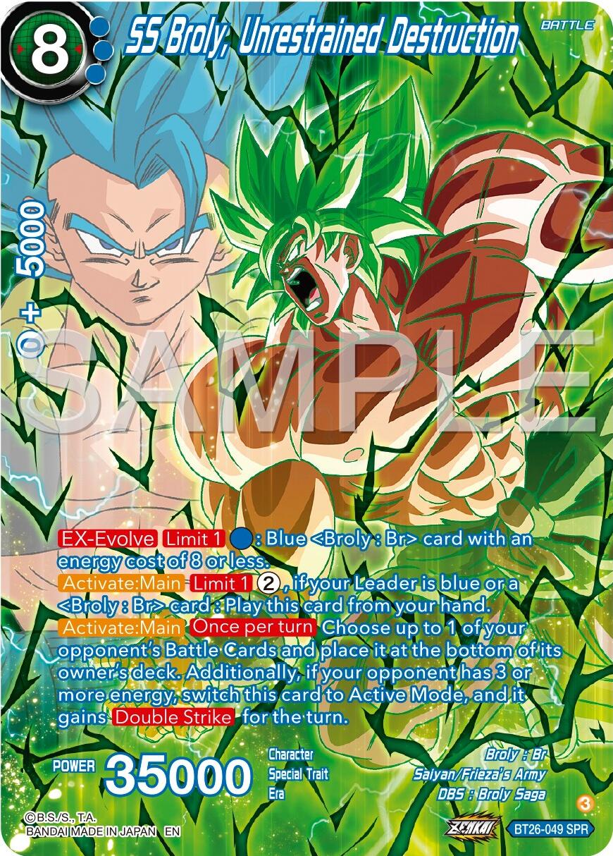 SS Broly, Unrestrained Destruction (SPR) (BT26-049) [Ultimate Advent] | Odin's Place