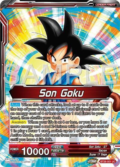 Son Goku // Son Goku & Android 18, Unexpected Tag Team (Alternate Art) (BT26-001) [Ultimate Advent] | Odin's Place
