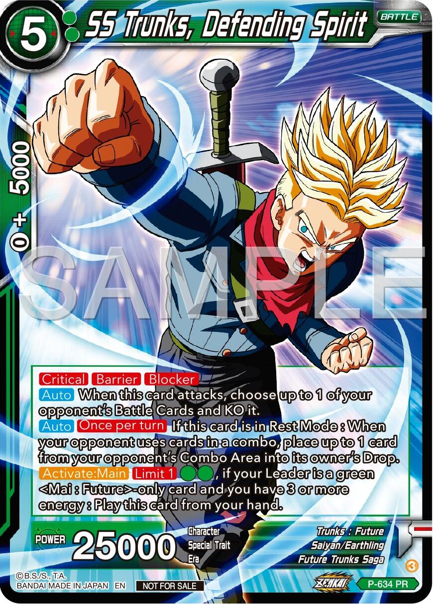 SS Trunks, Defending Spirit (Zenkai Series Tournament Pack Vol.9) (P-634) [Promotion Cards] | Odin's Place