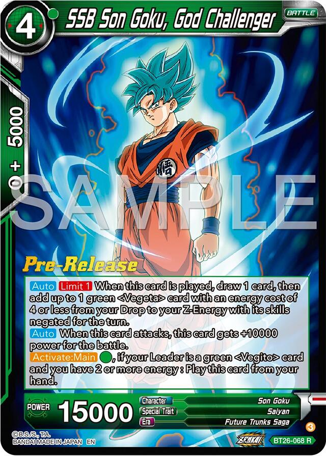 SSB Son Goku, God Challenger (BT26-068) [Ultimate Advent Prerelease Promos] | Odin's Place
